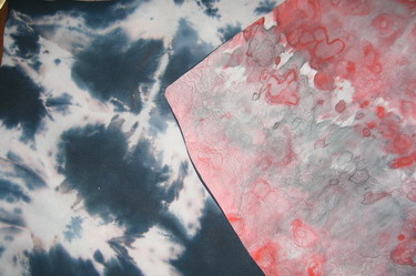 Resist dyed silk scarf